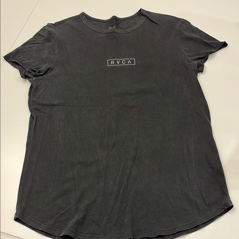 RVCA Short Sleeve Tee Shirt. Distressed Dark Gray Small. Super Soft. EUC